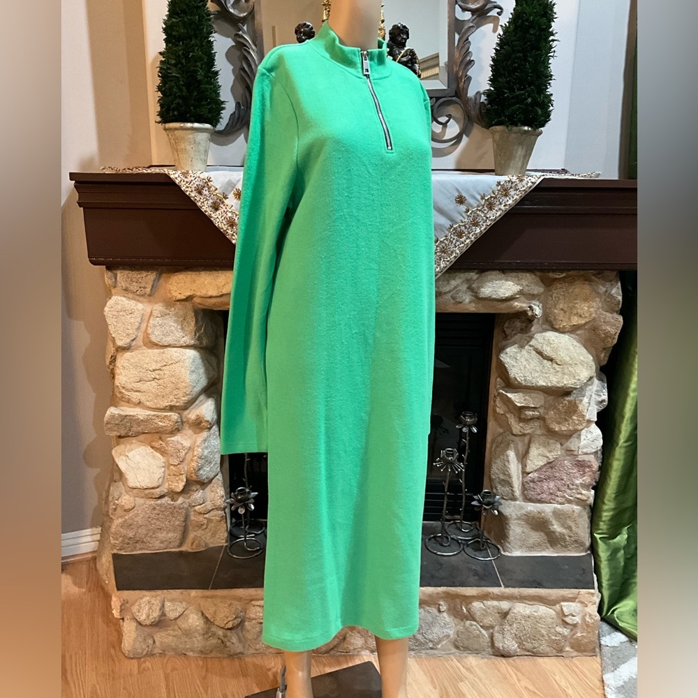 ASOS design Green Zip-Up long sleeves Dress 10 T